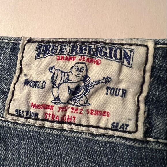 True Religion Straight Leg Jeans Womens 29 Low Rise Med Wash - Picture 8 of 14